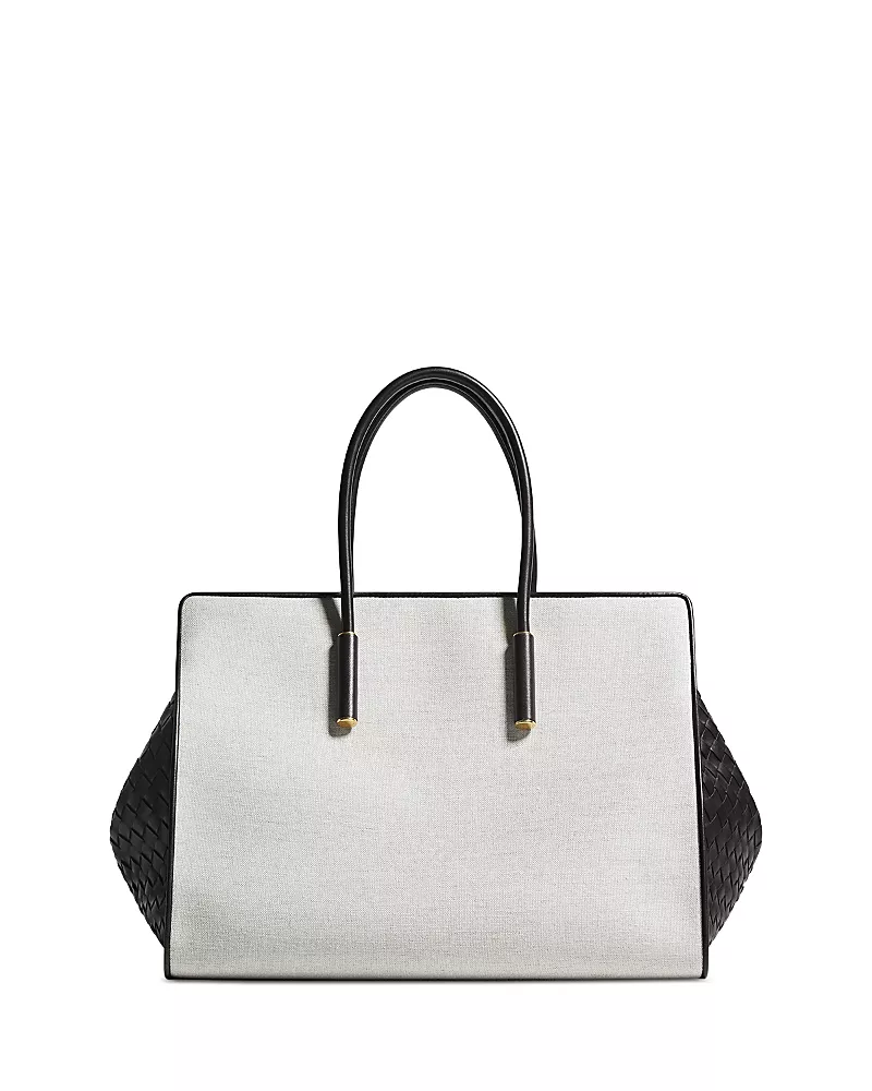 Bottega Veneta Barbara Canvas & Intrecciato Leather Tote