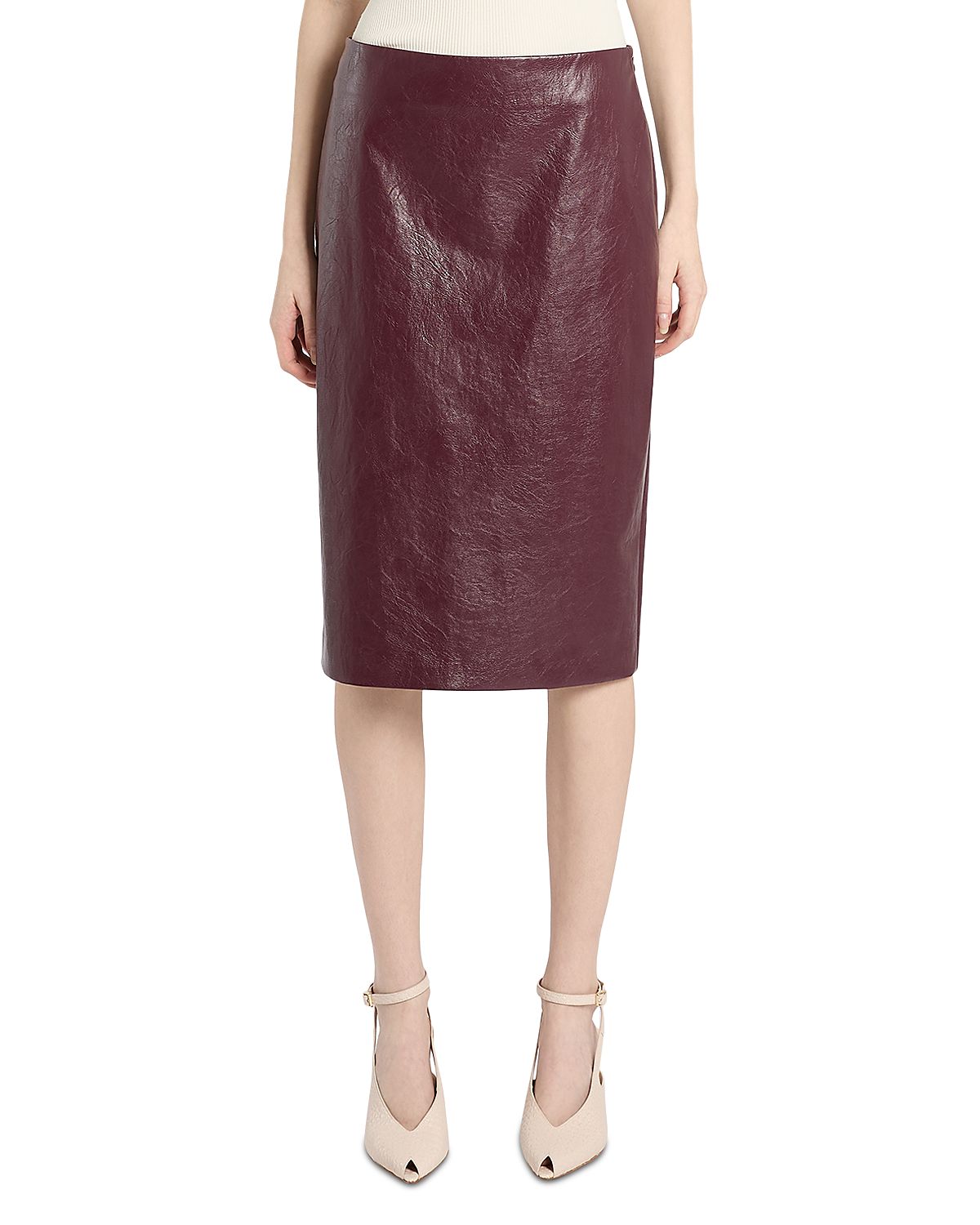 Marella Mllbiada Faux Leather Skirt
