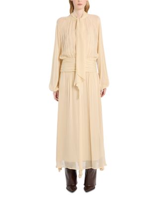 Mllgarza Tie Neck Crepe Maxi Dress