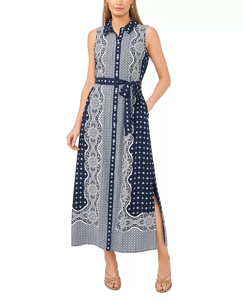 Vince Camuto Sleeveless Maxi Shirtdress
