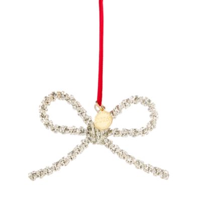 Silver Bedazzled Bow Ornament