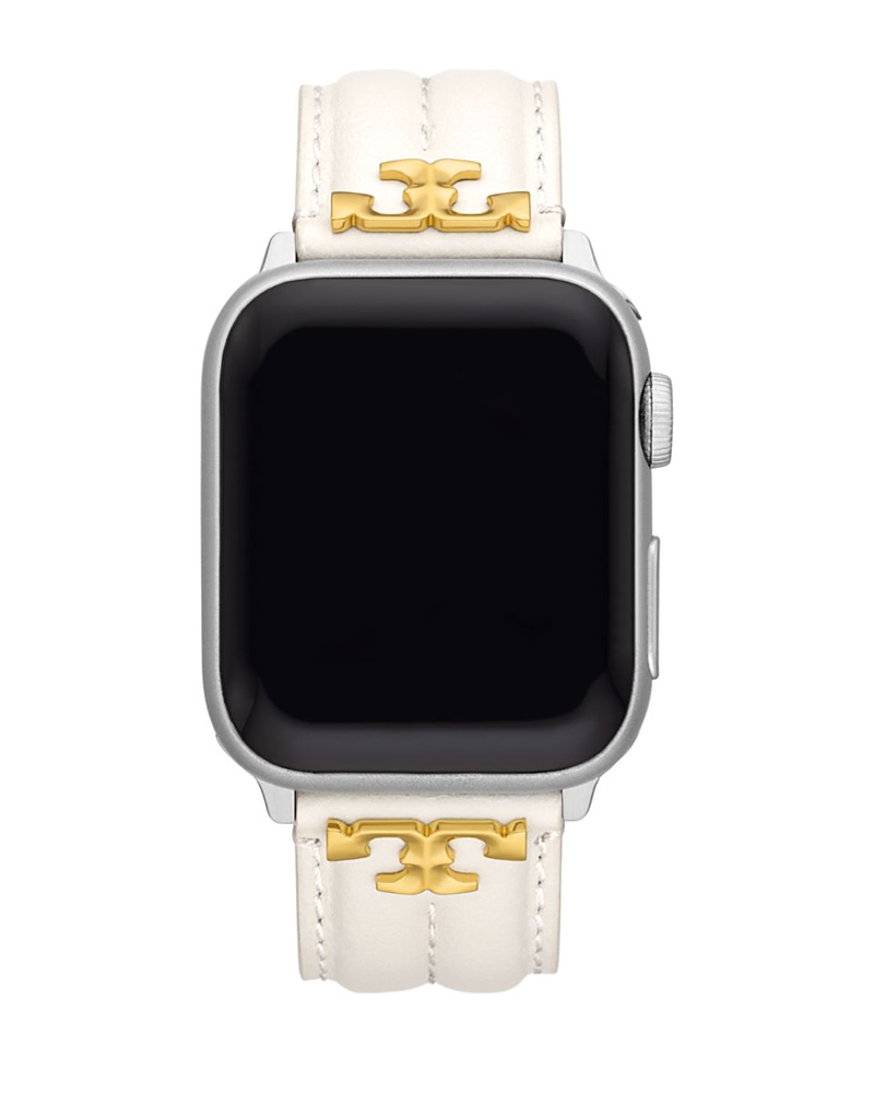 Tory Burch Apple Watch Kira White Leather Strap, 38mm-45mm