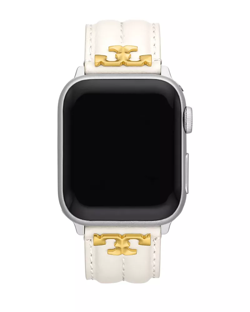 Tory Burch Apple Watch Kira White Leather Strap, 38mm-45mm