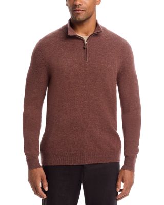 The Men's Store at Bloomingdale's Rust Cashmere Quarter-Zip Sweater - Exclusive