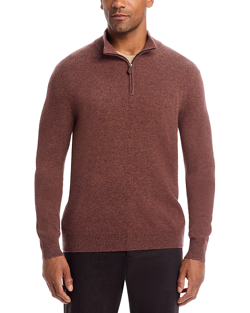 The Men's Store at Bloomingdale's Rust Cashmere Quarter-Zip Sweater - Exclusive