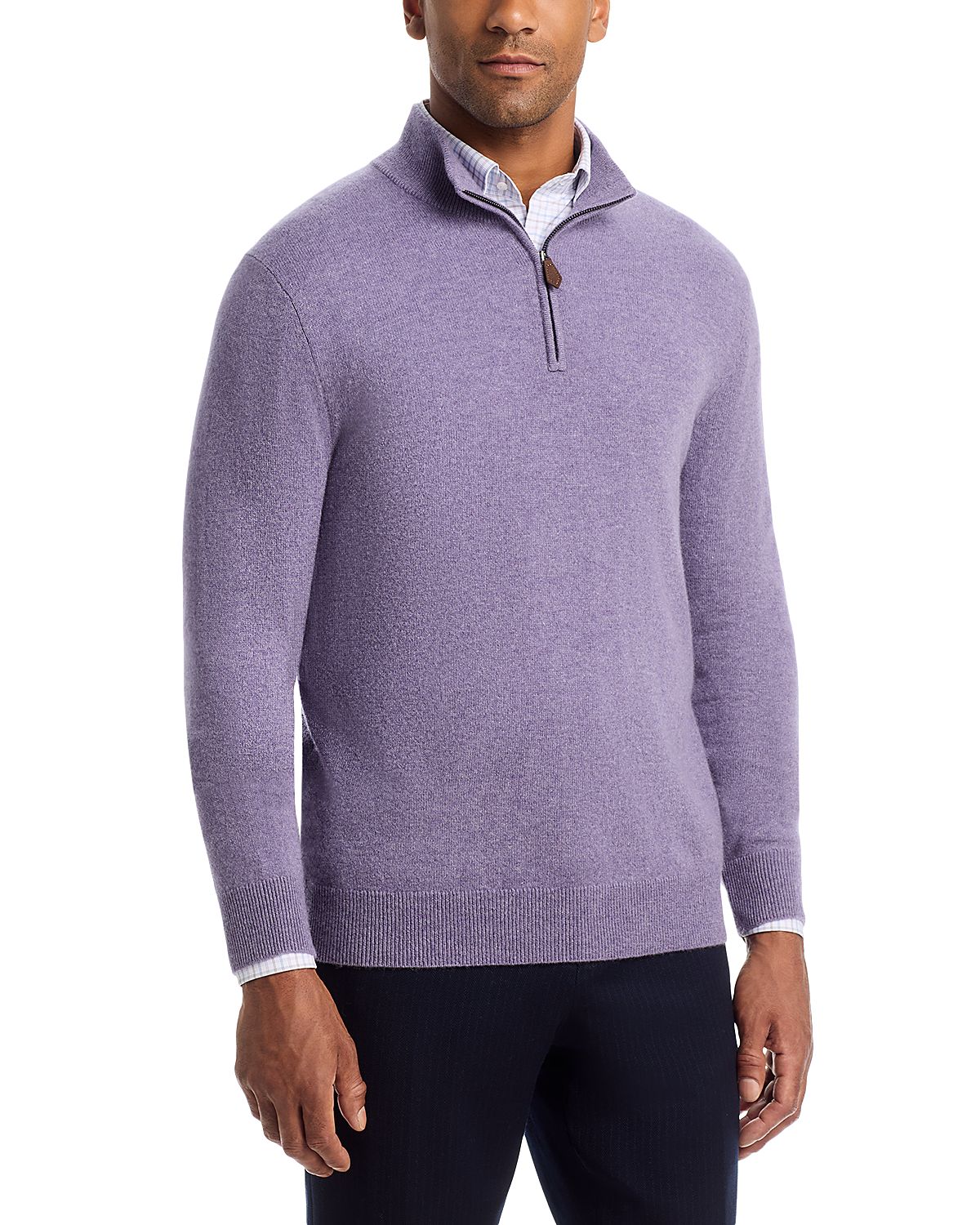 The Men's Store at Bloomingdale's Black Twist Cashmere Quarter Zip Sweater - Exclusive