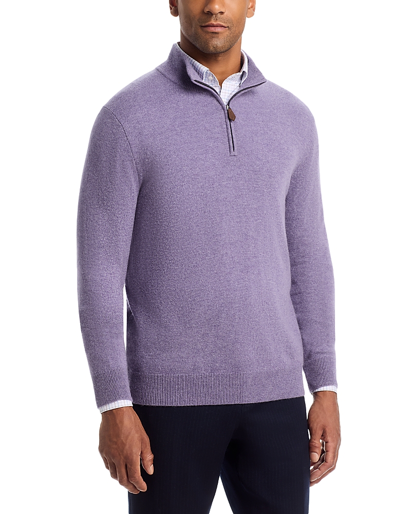 The Men's Store at Bloomingdale's Black Twist Cashmere Quarter Zip Sweater - Exclusive