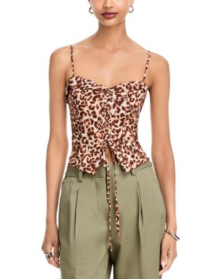 Animal Eyelet Lace Up Top - Exclusive 
