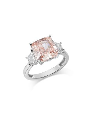 Luxe Collection Certified Lab Grown Pink & White Diamond Engagement Ring in 18K White Gold, 5.0 tcw