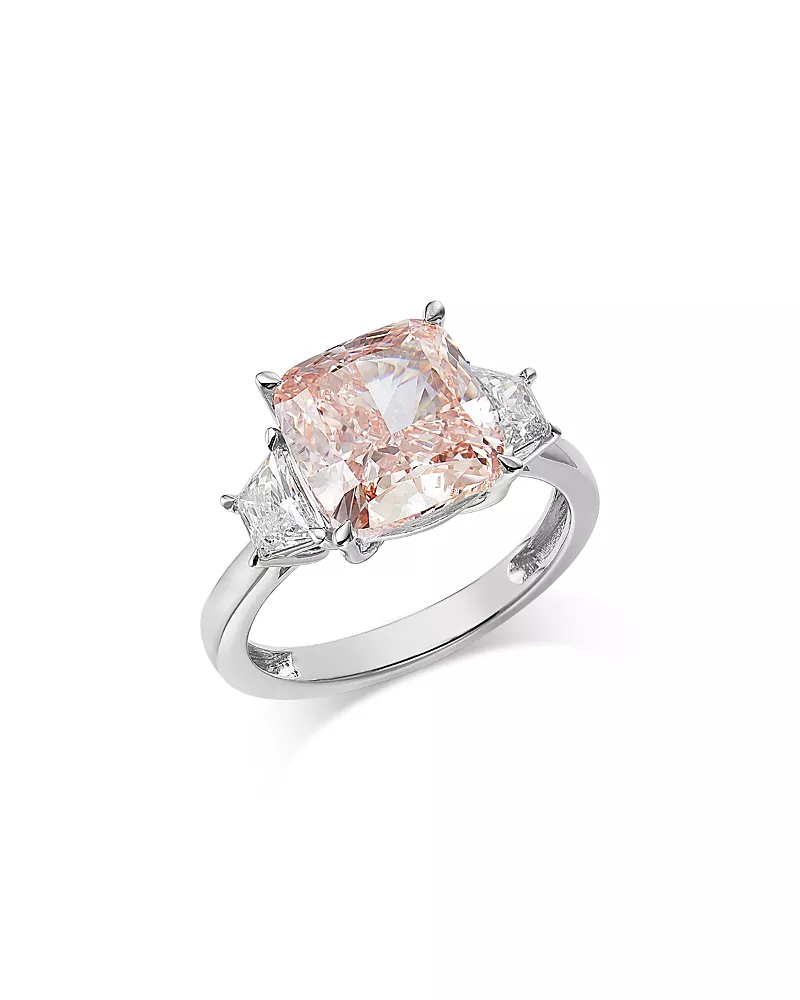 Bloomingdale's Fine Collection Luxe Collection Certified Lab Grown Pink & White Diamond Engagement Ring in 18K White Gold, 5.0 tcw