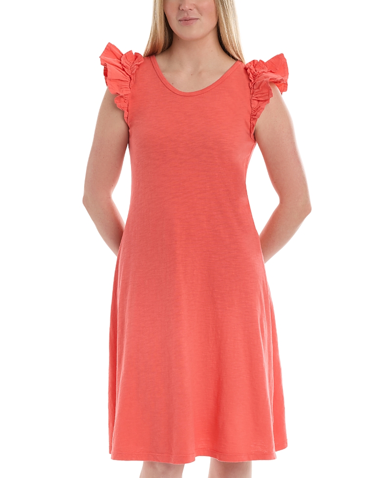 Wilt Clothing Ruffle Shoulder Tank Dress