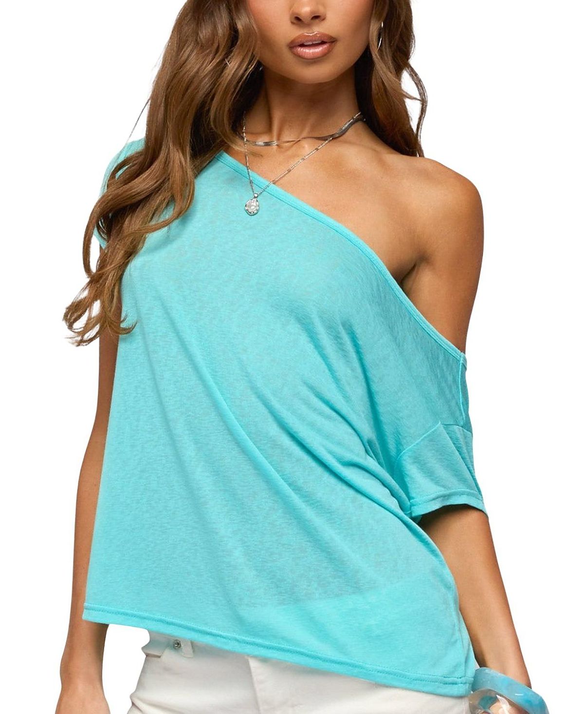 Edikted Amora Off Shoulder Sheer Top