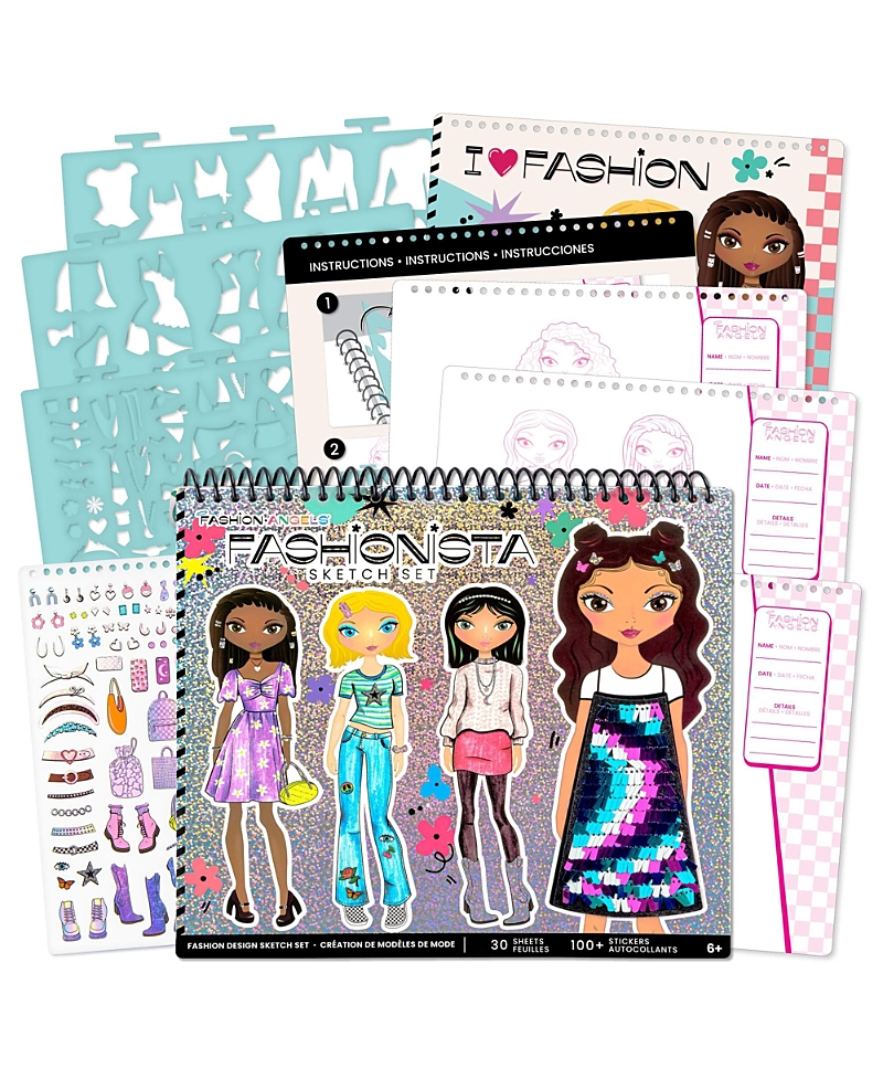 Fashion Angels Fashionista Outfit Design Pad Sketch Portfolio Set, Ages 6+