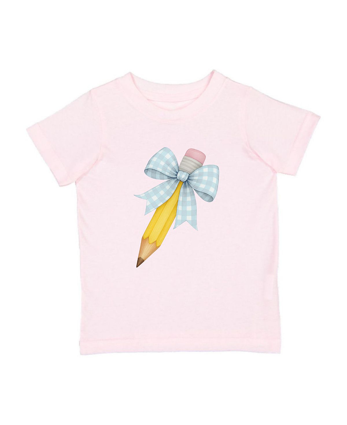 Sweet Wink Girls' Plaid Pencil Bow Short Sleeve T-Shirt - Big Kid