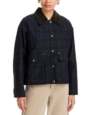 Plaid Cord Collar Barn Jacket