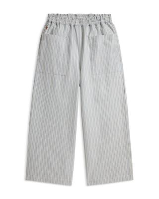 Girls' Striped Cotton Cropped Wide Leg Pants - Big Kid