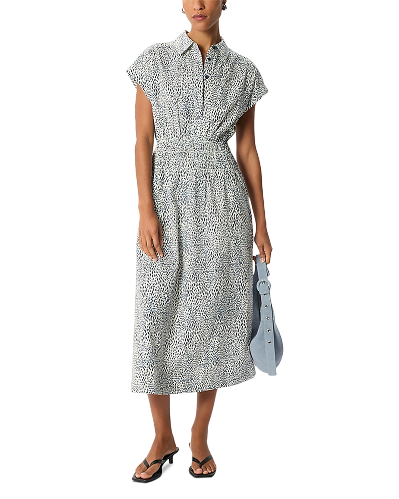 Whistles Smocked Waist Midi Dress