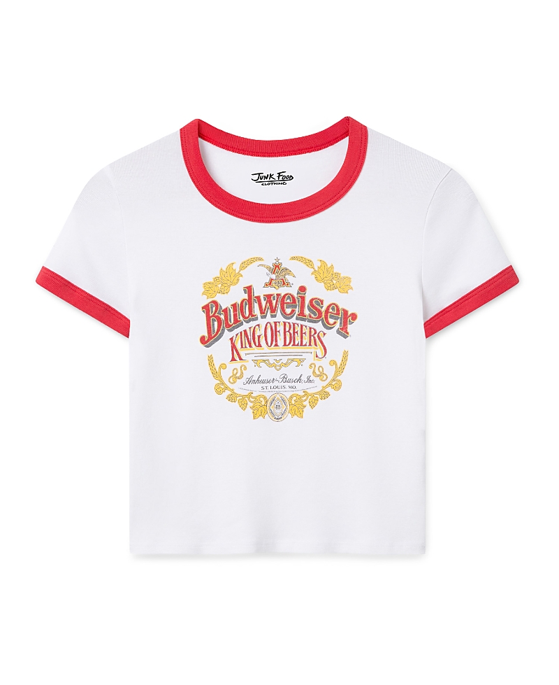 Junk Food Clothing Women's Budweiser Ringer Baby Tee
