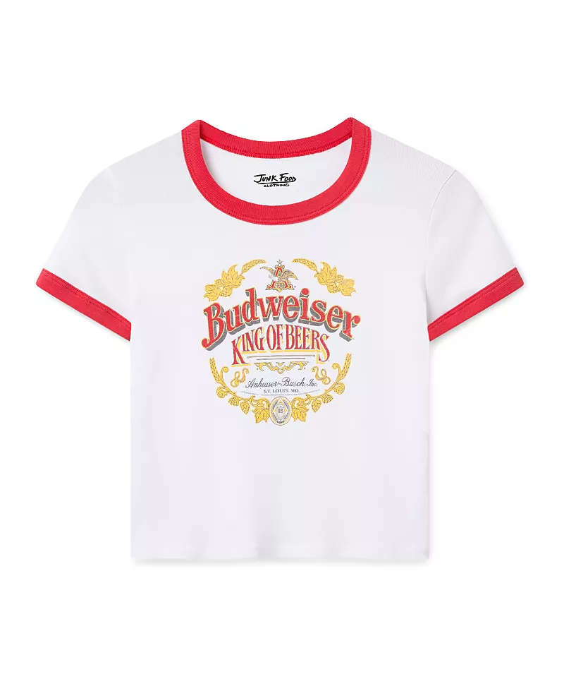 Junk Food Clothing Women's Budweiser Ringer Baby Tee