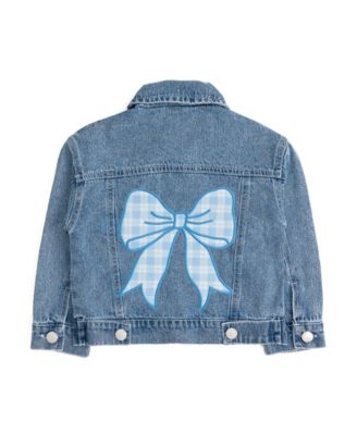 Girls' Plaid Bow Patch Denim Jacket - Little Kid, Big Kid