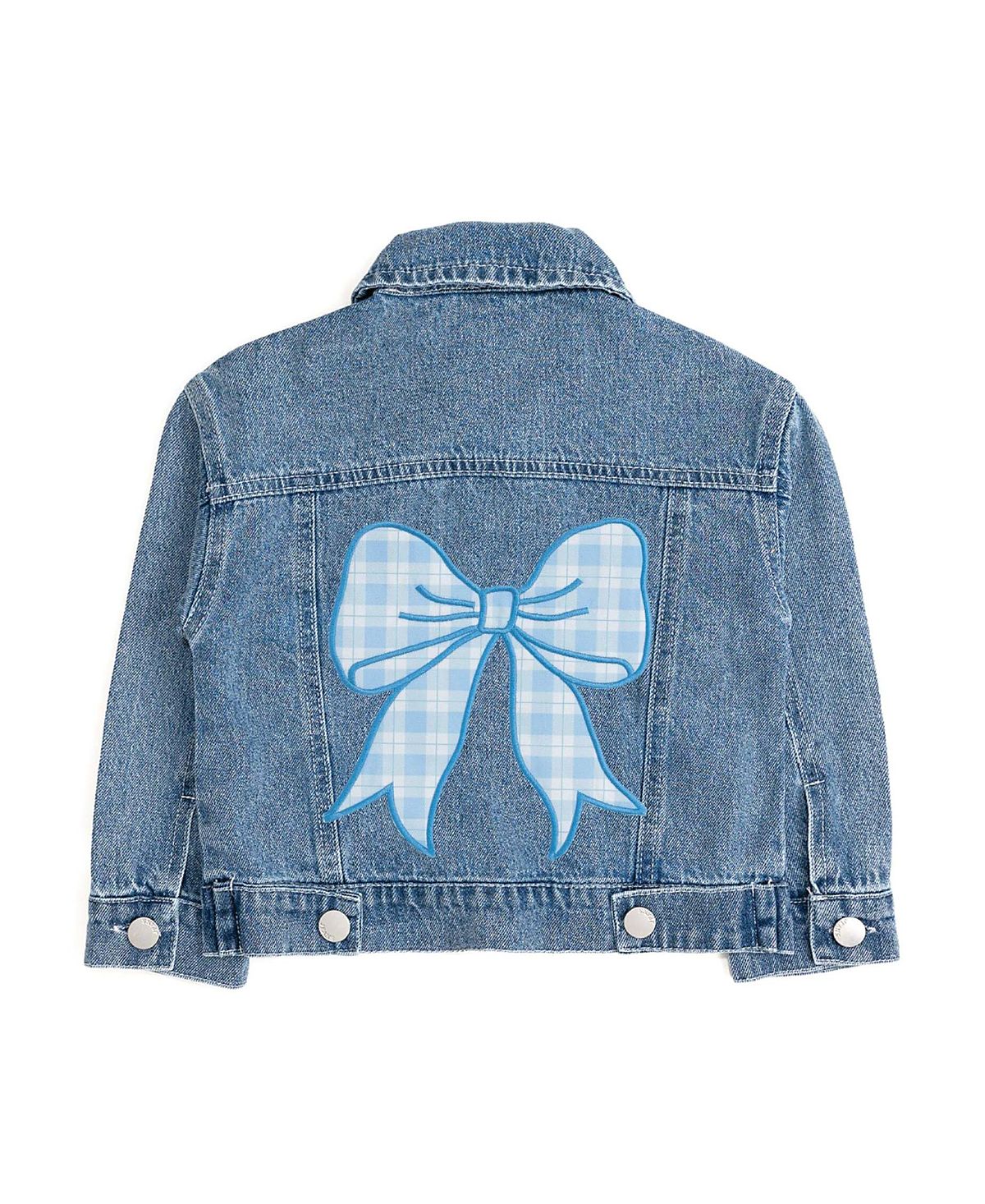 Sweet Wink Girls' Plaid Bow Patch Denim Jacket - Little Kid, Big Kid