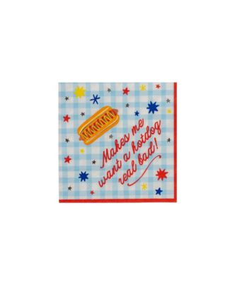  Hot Dog Paper Cocktail Napkins, Set of 20