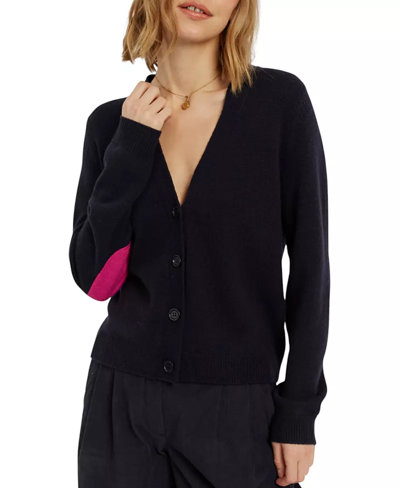Chinti & Parker Women's Wool-Cashmere Elbow Patch Cardigan
