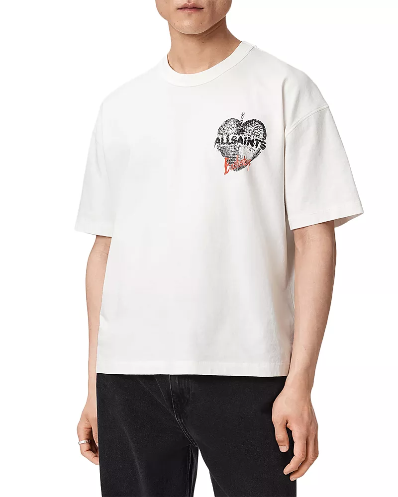 Allsaints Reflect Backstage Heart Logo Graphic Tour T-Shirt