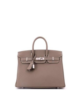 Birkin 25 Handbag Grey Togo with Palladium Hardware