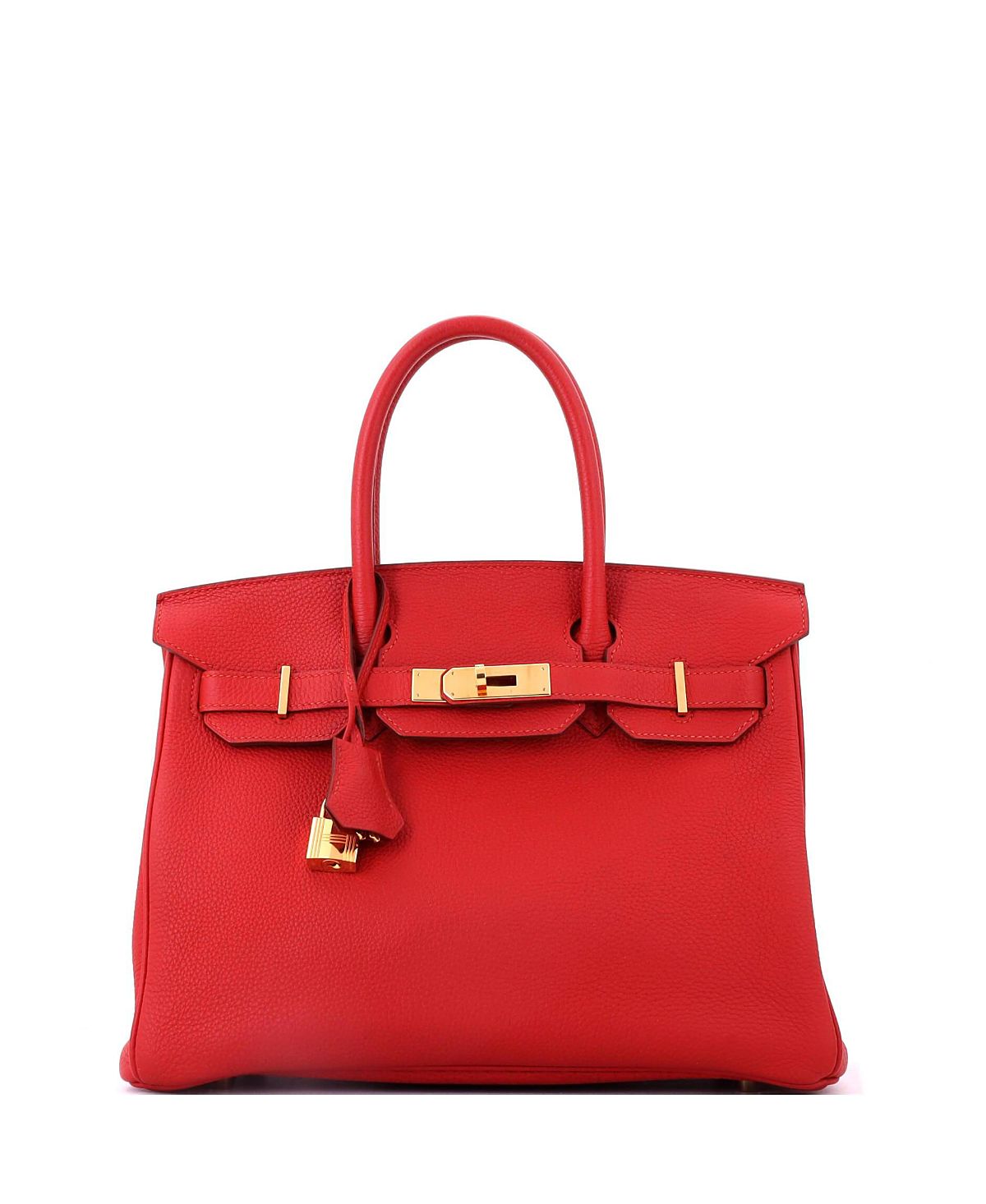 Pre-Owned HERMES Birkin 30 Handbag Red Togo with Gold Hardware