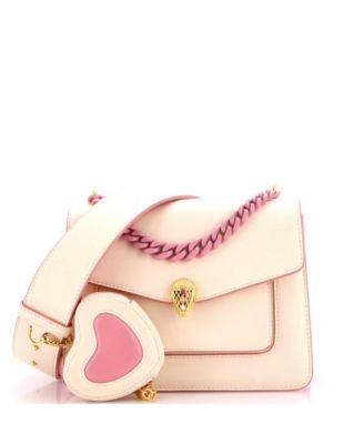  Small Serpenti Forever Maxi Chain Heart Pouch Crossbody Bag Leather