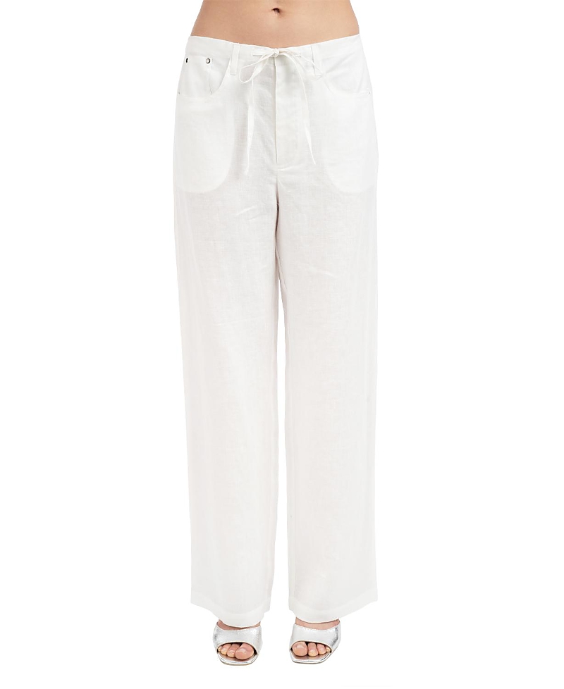 Elle Collection Women's Linen Drawcord Pant