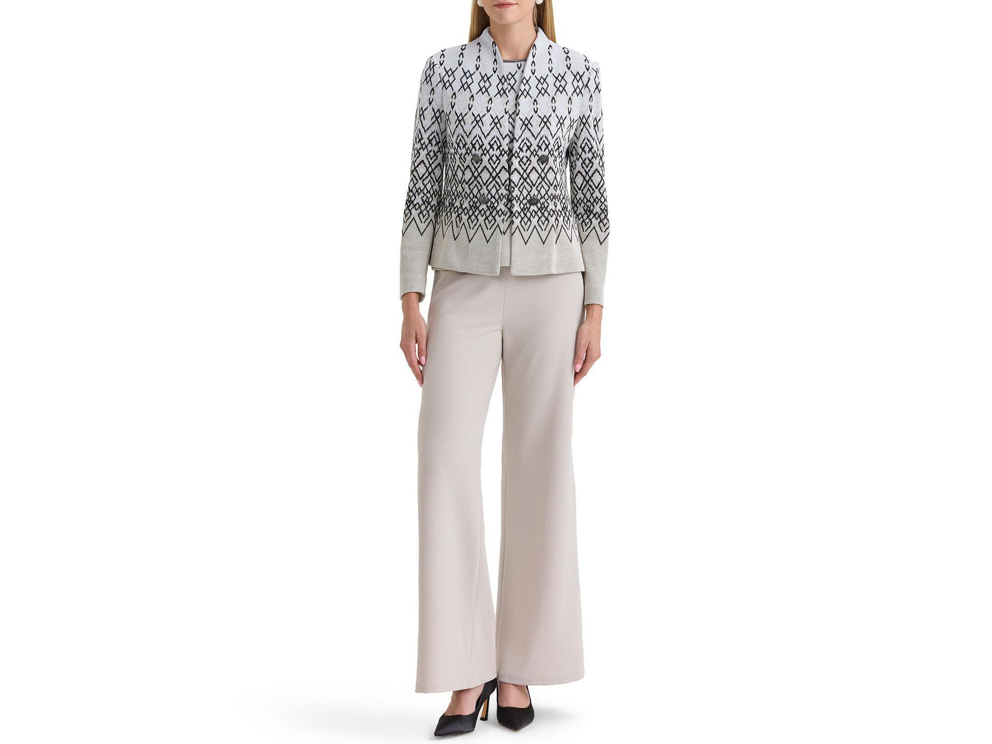 Plus Diamond Jacquard Knit Jacket — Image 5