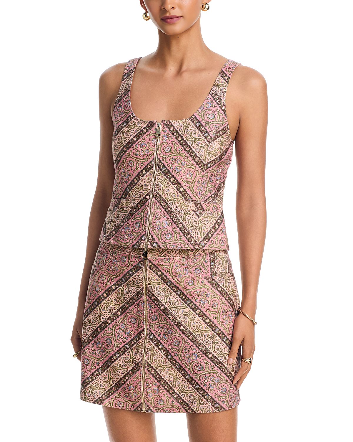 Cinq a Sept Nicole Pepper Paisley Denim Top