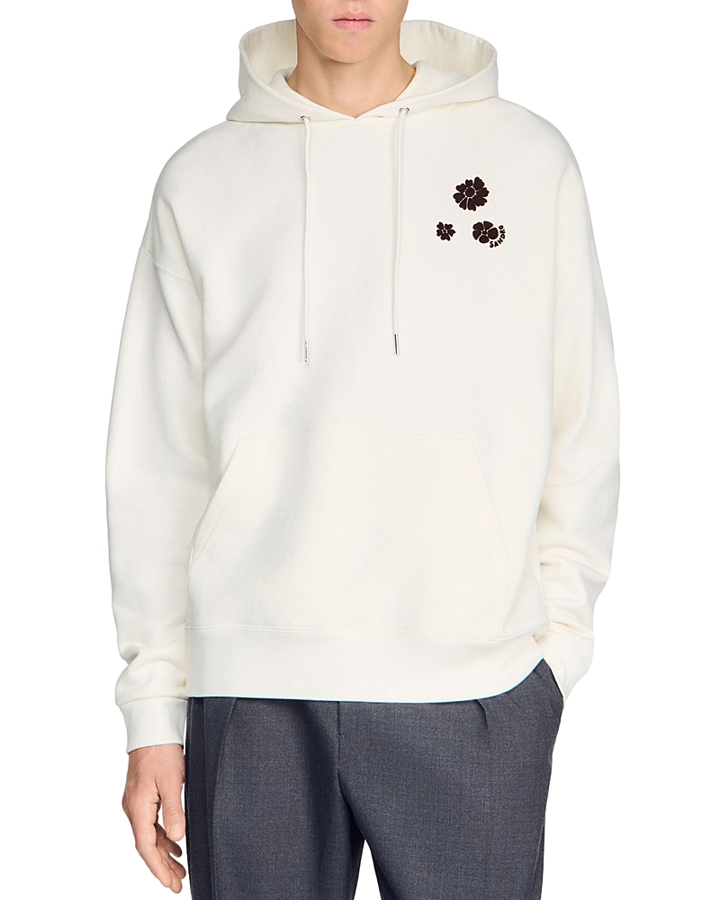 Sandro Oversized Flocked Floral Sweatshirt