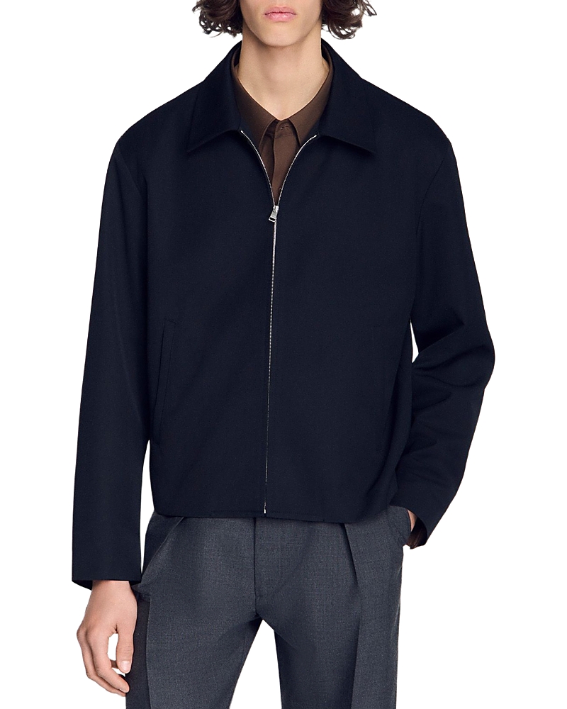 Sandro Minimalist Zip Up Blouson Jacket