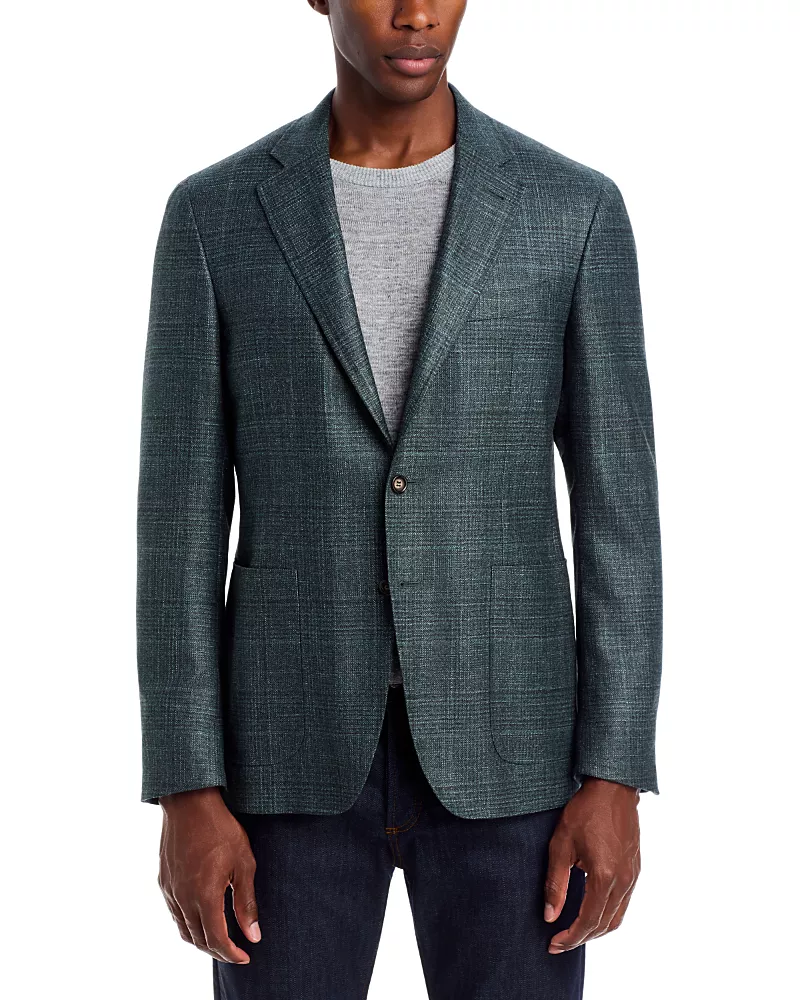 Canali Kei Trim Fit Tonal Plaid Sport Coat