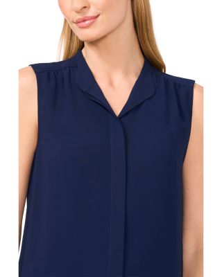 Stand Collar Sleeveless Blouse