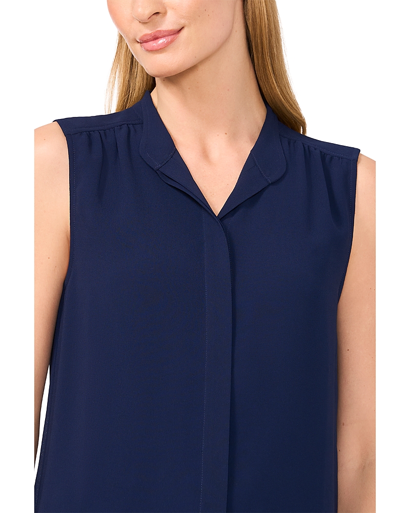 Cece Stand Collar Sleeveless Blouse