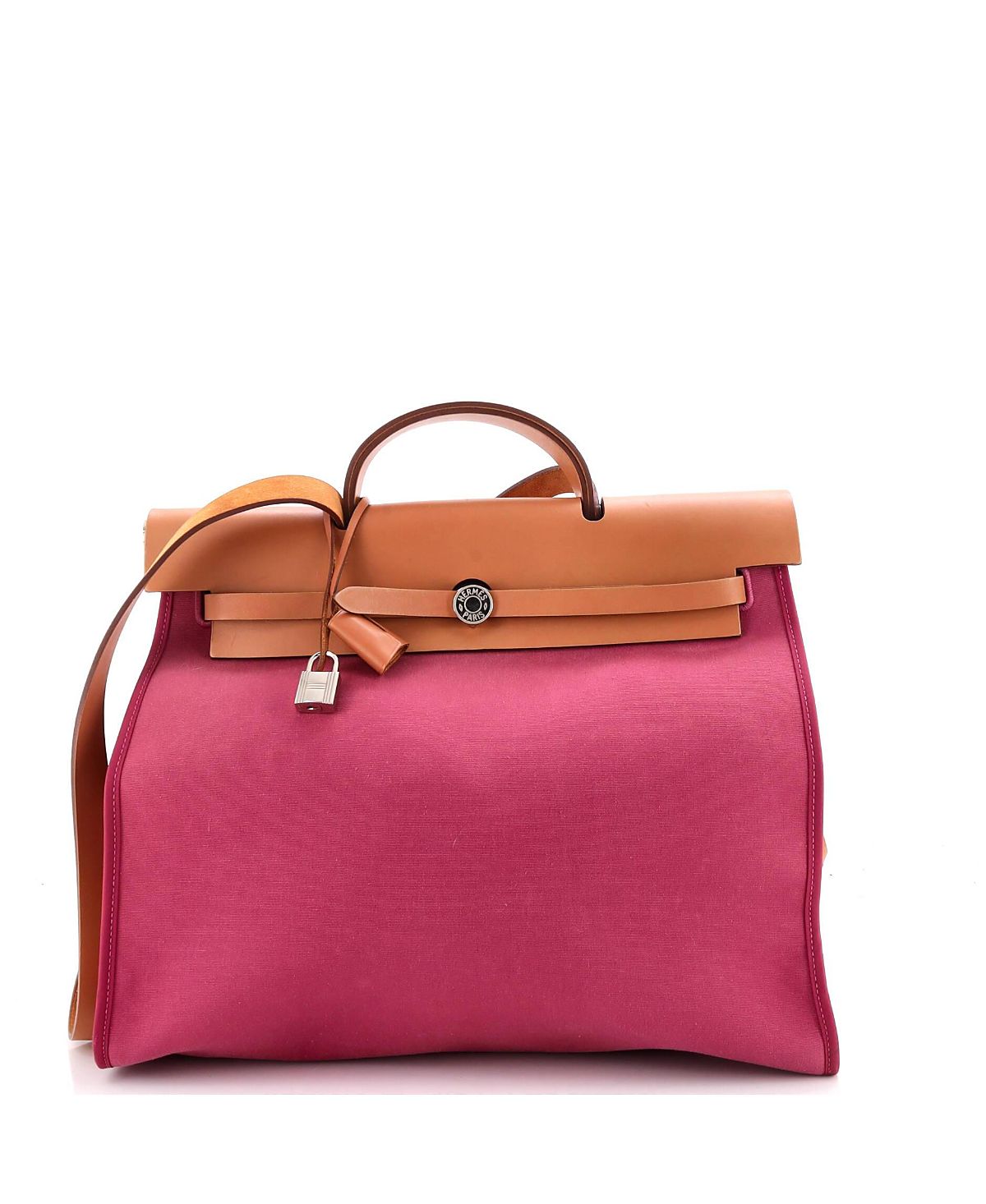 Pre-Owned HERMES 39 Herbag Zip Leather and Toile
