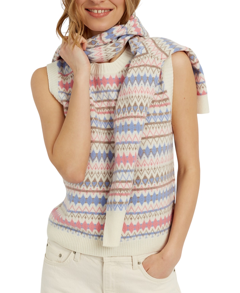 Chinti & Parker Women's Wool Cashmere Fair Isle V-Neck Tank