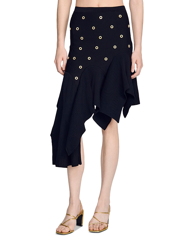 Sandro Studded Knit Skirt