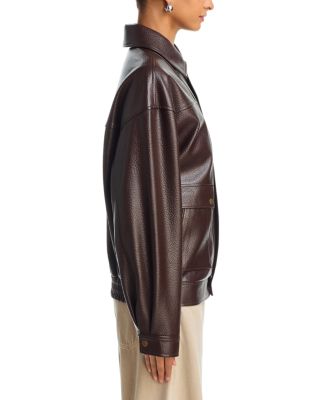 Ashland Faux Leather Bomber Jacket - thumbnail 7