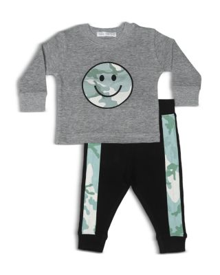 Boys' Camo Patch Smiley Thermal Shirt & Pants Set - Baby