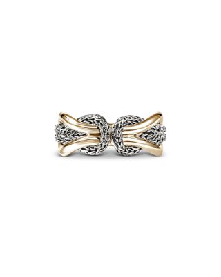 14K Yellow Gold & Sterling Silver Love Knot Infinite Ring