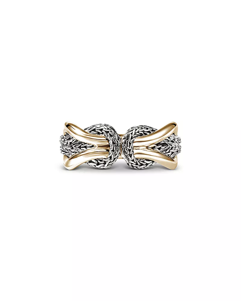 John Hardy 14K Yellow Gold & Sterling Silver Love Knot Infinite Ring