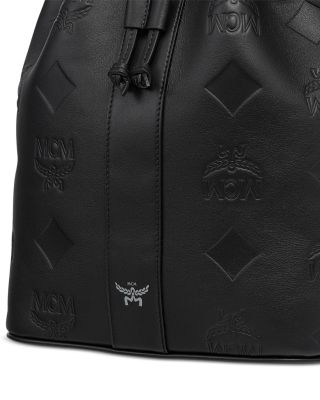 MCM Black Monogram Drawstring Backpack Small Aren Drawstring Backpack in ECONYL® and Leather Black  main image 4