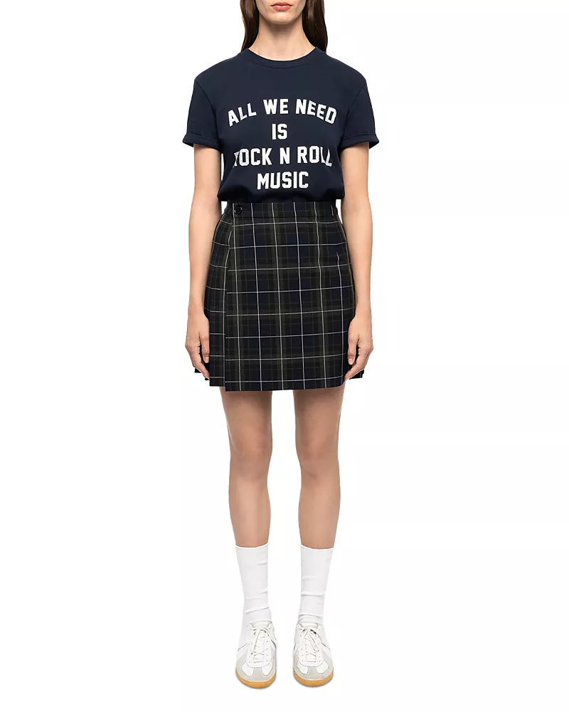 Zadig & Voltaire Jumi Tailleur Tartan Pleated Skirt