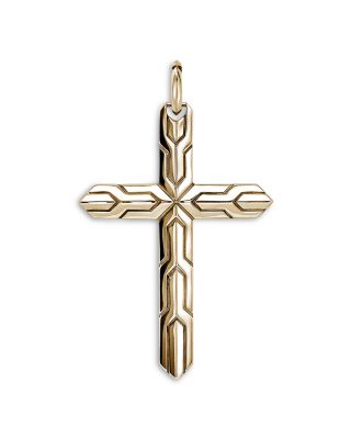 14K Yellow Gold Icon Cross Pendant