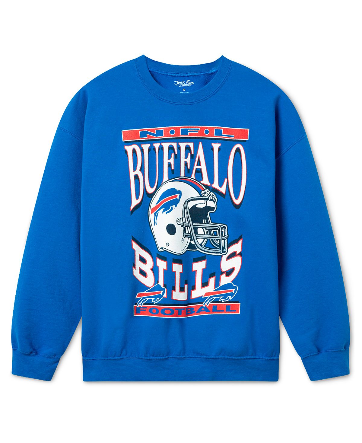 Junk Food Clothing Unisex Buffalo Bills Helmet Flea Market Crew Fleece